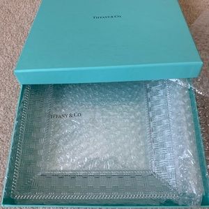 Tiffany & Co. Crystal Woven Square Platter